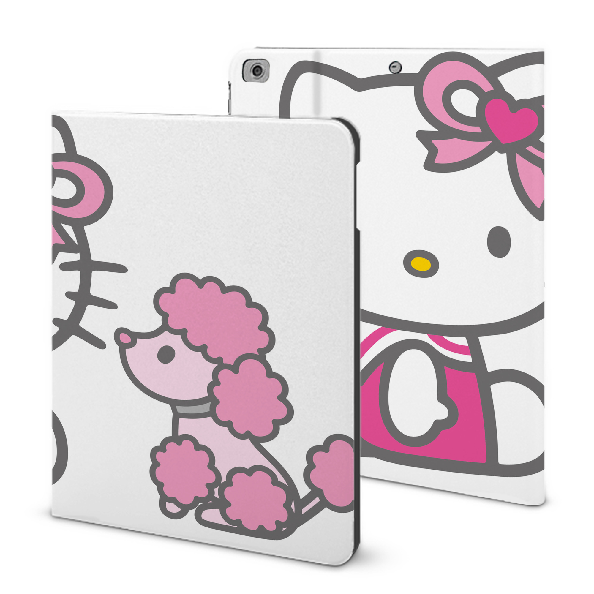 （画像用） Hello Kitty ハローキティ IPad ケース ブック型 PUレザー TPU 耐衝撃 軽量 薄型 ペン収納なし 全面保護 IPad 各モデル対応